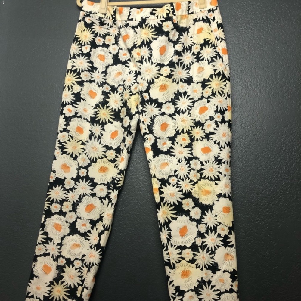 New| Burberry Serpentine Floral Straight Leg Pants